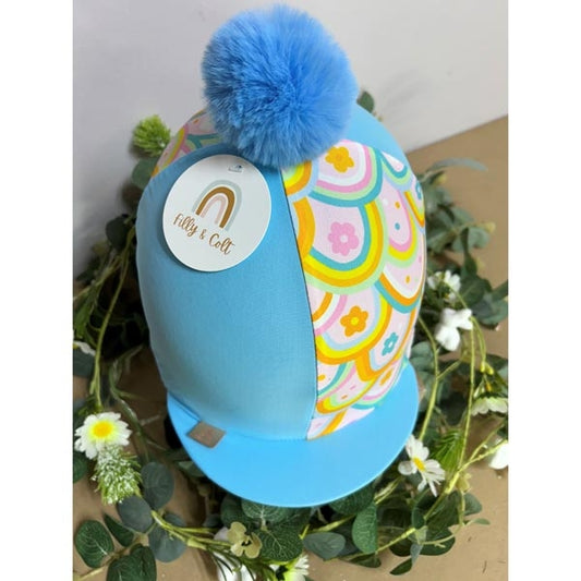 EquiSilks Maisy Rainbow/Blue Lycra Cover