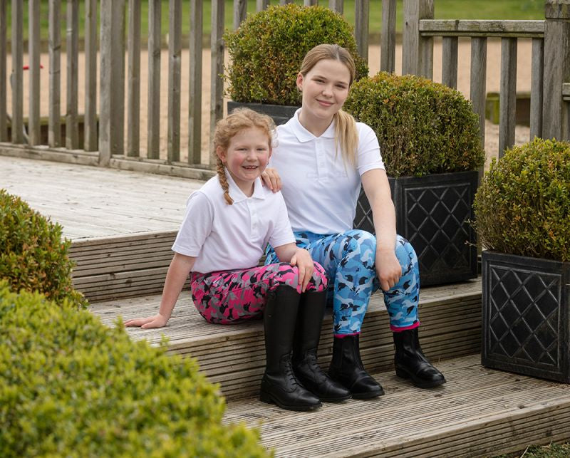 Rhinegold Childs Full Seat Pony Print Riding Tights - Top Of The Clops