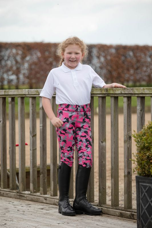 Rhinegold Childs Full Seat Pony Print Riding Tights - Top Of The Clops