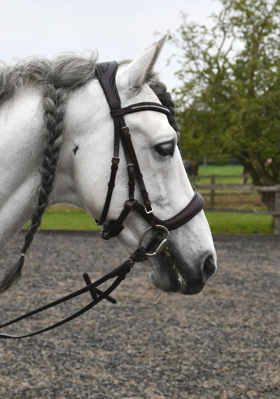 Rhinegold Softee Leather Anatomical Cavesson Bridle - Top Of The Clops