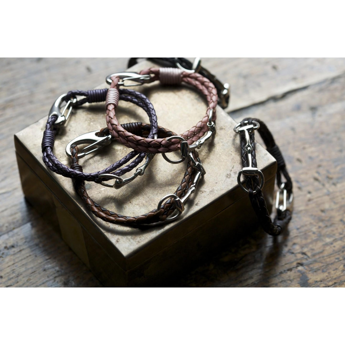 HiHo Silver Leather Snaffle Bracelet
