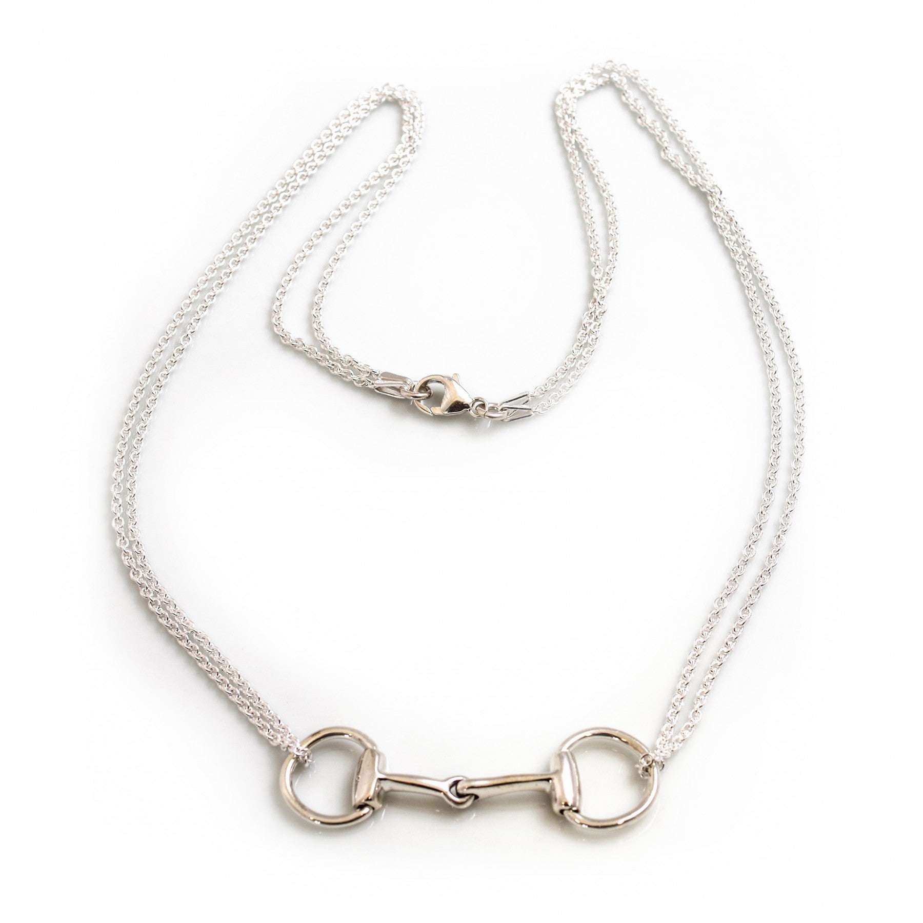 Hiho Silver Double Chained Snaffle Necklace