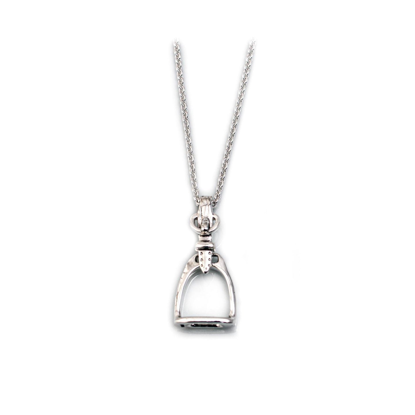 Hiho Sterling Silver Stirrup Pendant With Fine Trace Chain