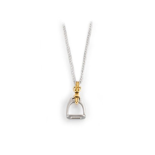 Hiho Sterling Silver & Two Tone Stirrup Pendant