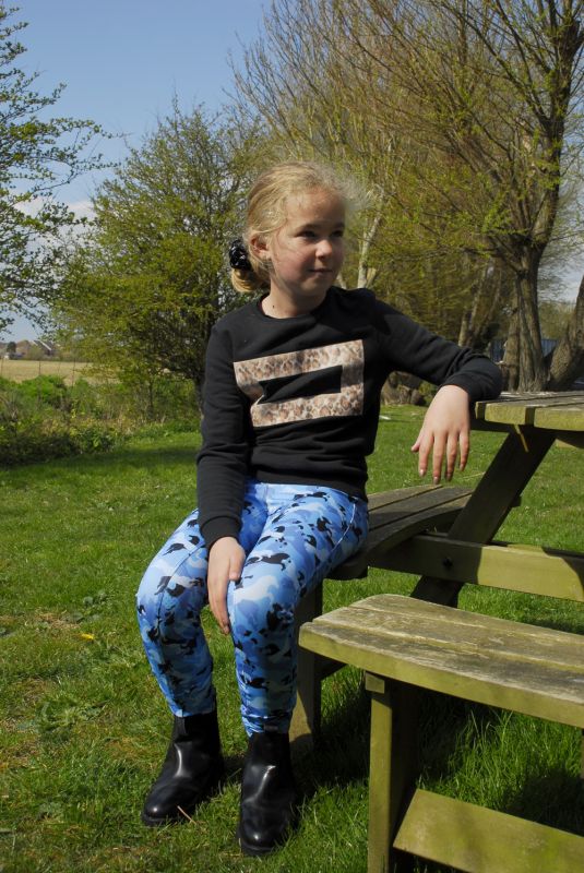 Rhinegold Childs Full Seat Pony Print Riding Tights - Top Of The Clops