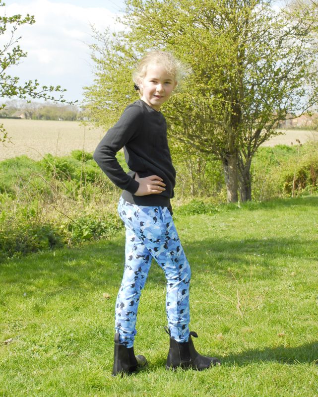Rhinegold Childs Full Seat Pony Print Riding Tights - Top Of The Clops