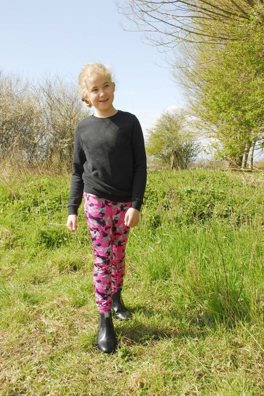 Rhinegold Childs Full Seat Pony Print Riding Tights - Top Of The Clops