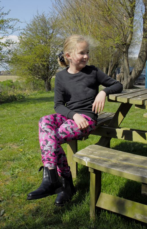 Rhinegold Childs Full Seat Pony Print Riding Tights - Top Of The Clops