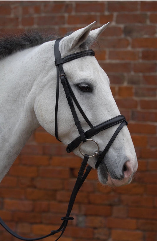 Hy Padded Flash Bridle with Rubber Grip Reins - Top Of The Clops