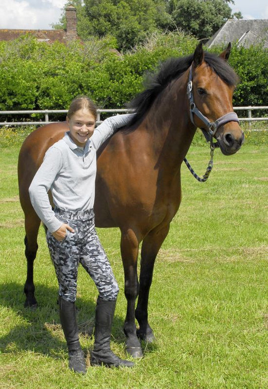 Rhinegold Childrens Full Seat Camo Riding Tights - Top Of The Clops