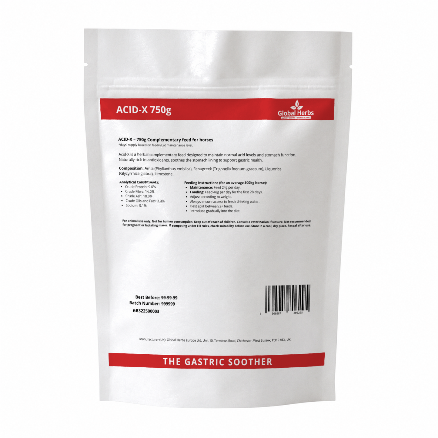 Acid-X Refill Pouch 750g - Global Herbs