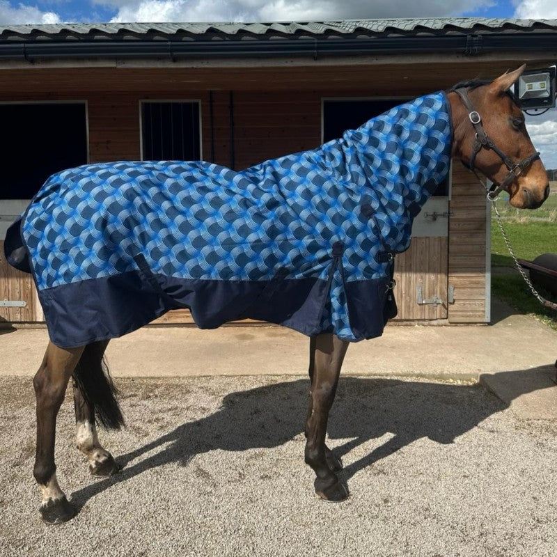 Sheldon Blue Check 100g Combo Turnout Rug
