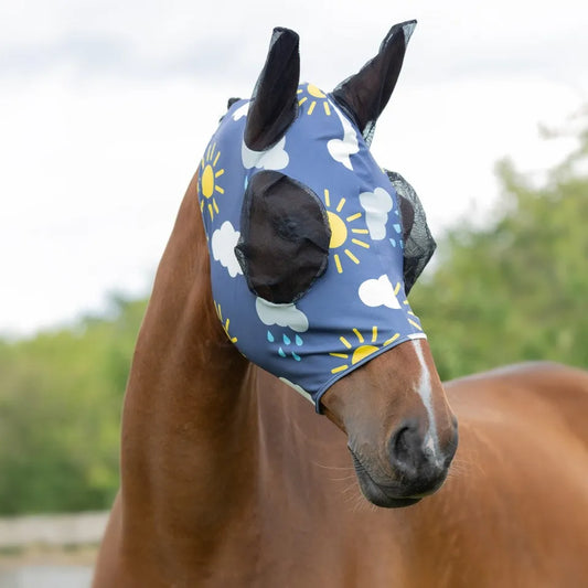 Hy Lycra Come Rain or Shine Print Fly Mask