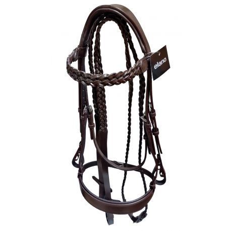 Elano Ergonomic Plaited Hunt Bridle with Plaited Reins