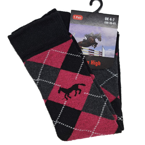 Hux Knee High Argyle Socks - Top Of The Clops