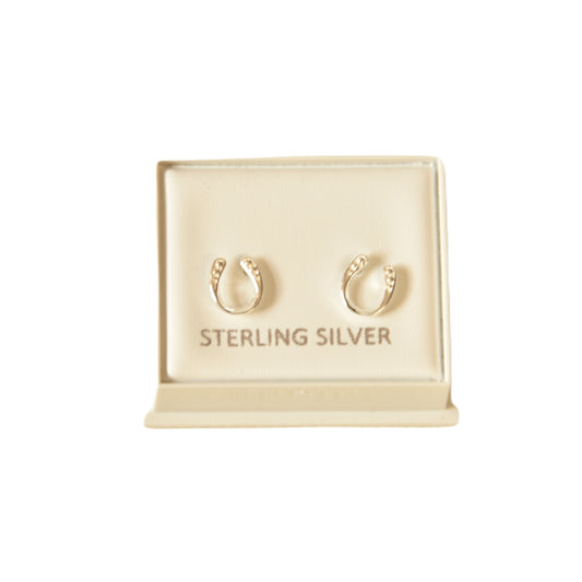 Spartan Sterling Silver Horseshoe Earrings - Top Of The Clops