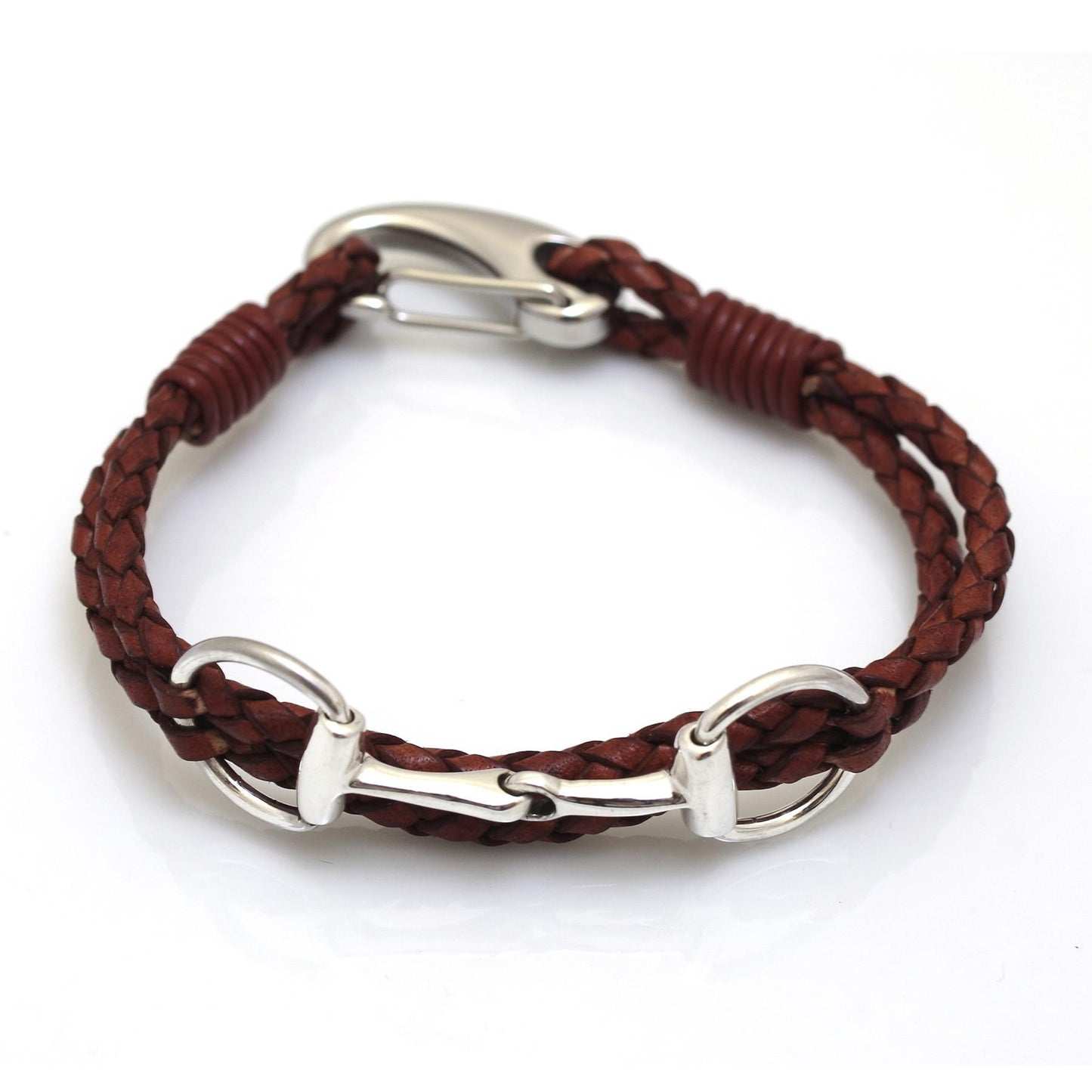 HiHo Silver Leather Snaffle Bracelet