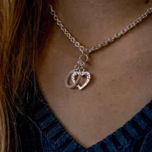 Hiho Exclusive Sterling Silver Heart & Horseshoe Cluster Necklace