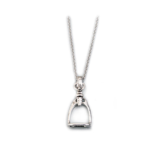 Hiho Sterling Silver Stirrup Pendant With Fine Trace Chain