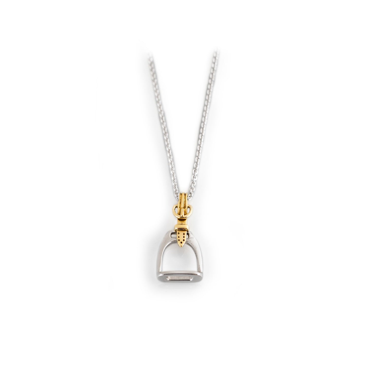 Hiho Sterling Silver & Two Tone Stirrup Pendant