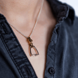 Hiho Sterling Silver & Two Tone Stirrup Pendant