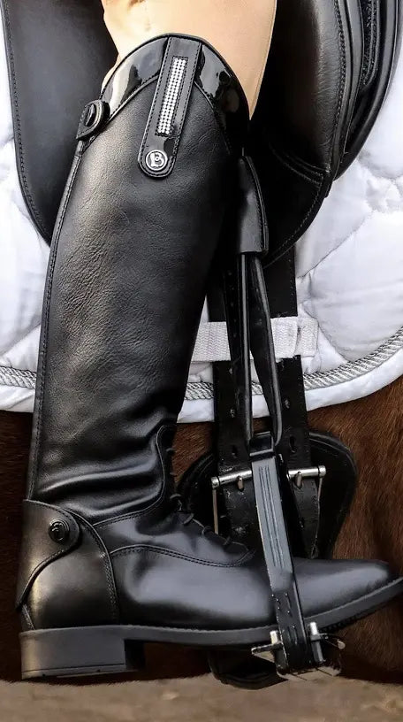 Brogini Como Piccino Kids Riding Boots Black Patent Top