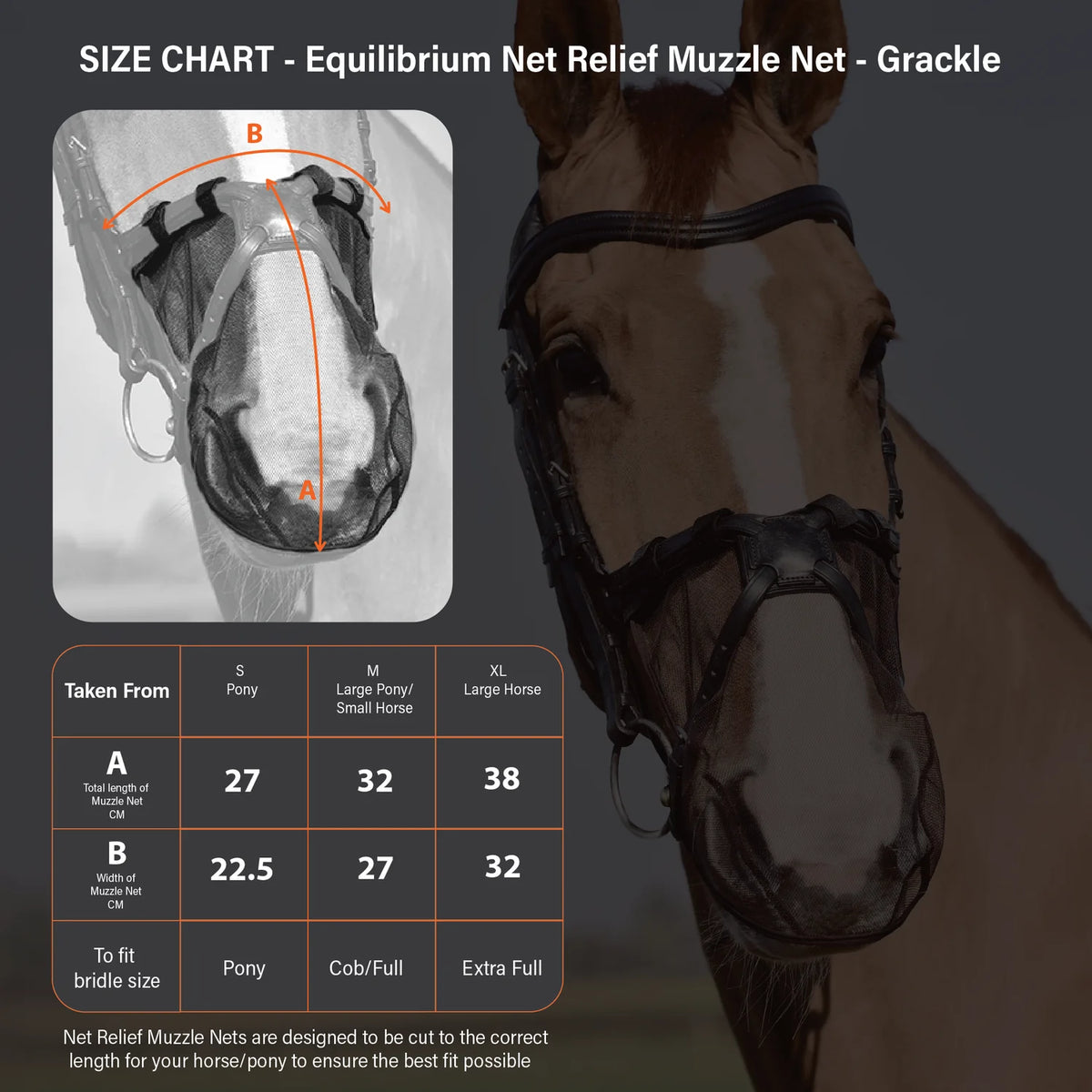 Equilibrium Grackle Net Relief Muzzle Net