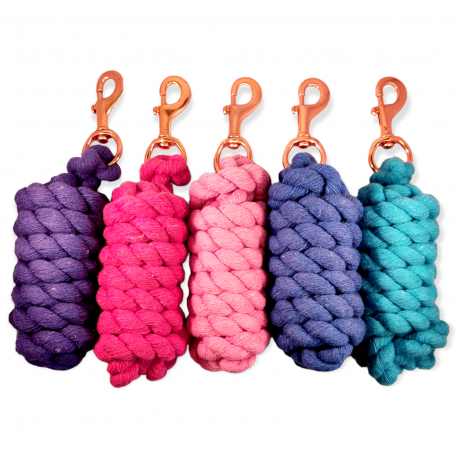 10 Pack of Lead Ropes with Rose Gold Triggers