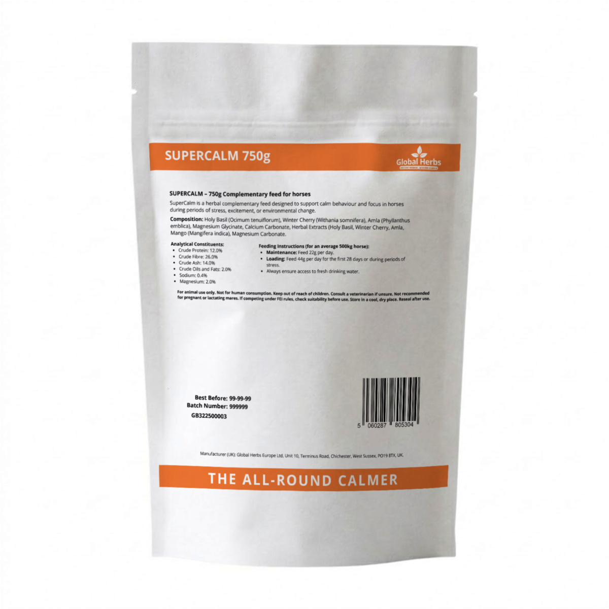 Supercalm Refill Pouch 750g - Global Herbs