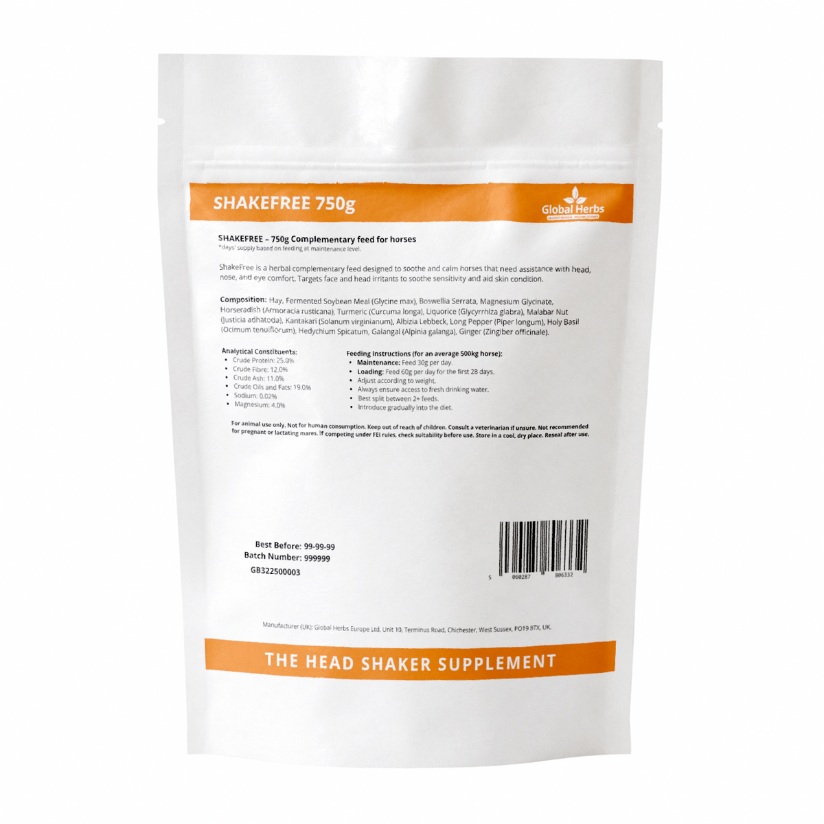 Shakefree Refill Pouch 750g - Global Herbs