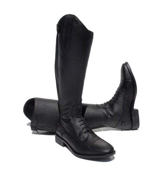 Rhinegold 'Elite' Luxus Extra Short Black Soft Long Leather Riding Boots - Top Of The Clops