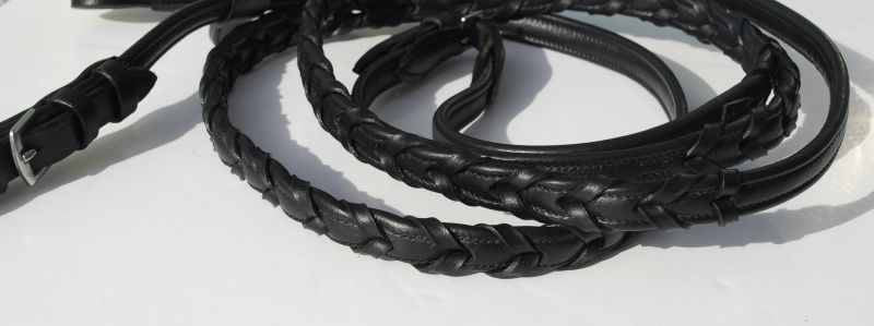 Rhinegold Softee Leather Laced Reins - Top Of The Clops