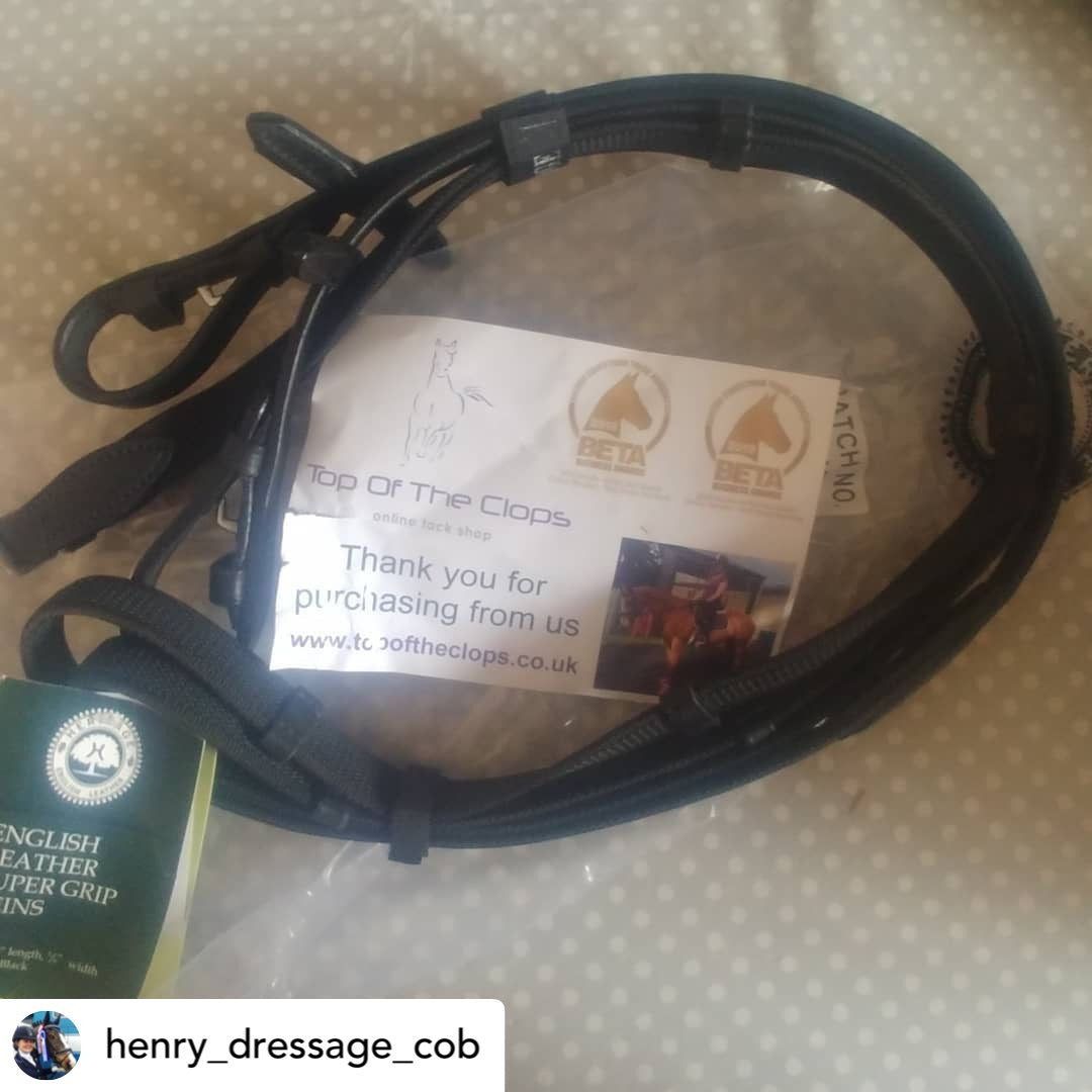 Heritage English Leather Super Grip Reins - Top Of The Clops