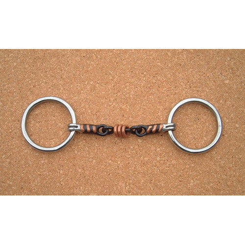 Sweet Iron Loose Ring Snaffle with Copper Roller Link - Top Of The Clops