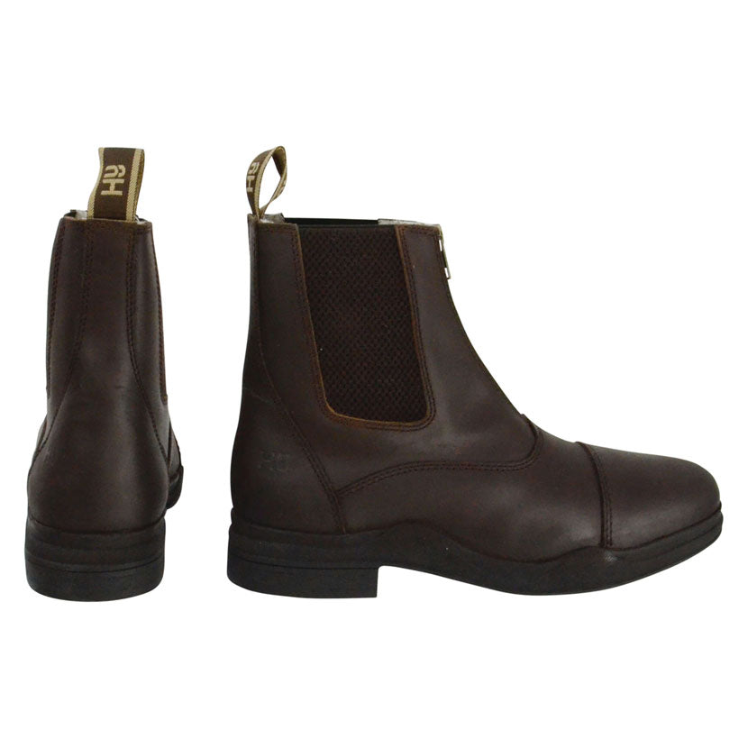 HyLAND Fleece Lined Zipped Wax Leather Jodhpur Boot - Top Of The Clops