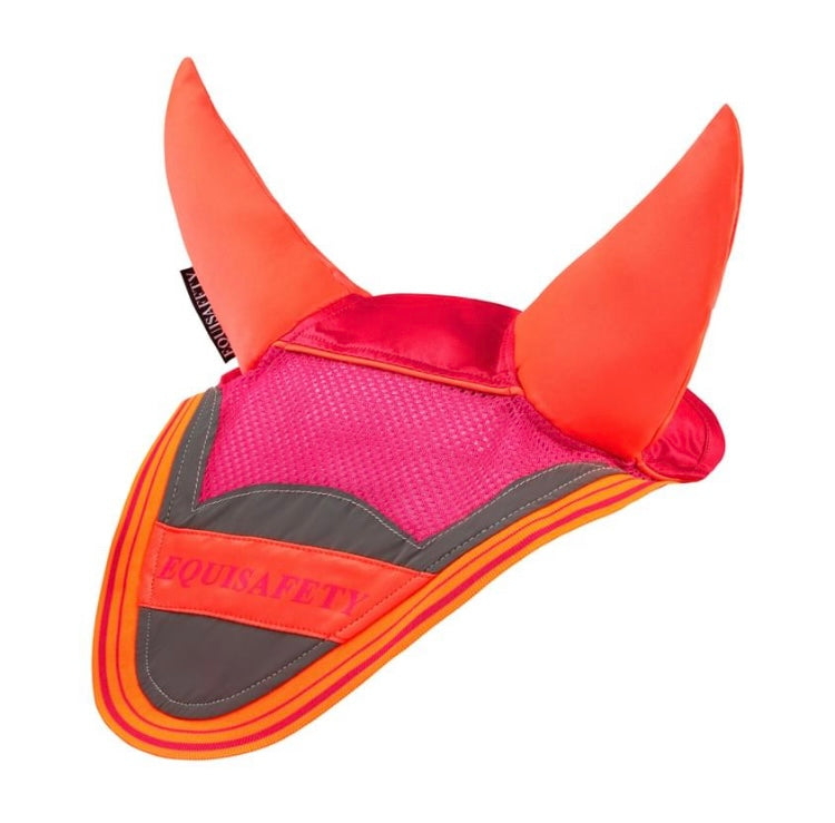 Equisafety Multi Coloured Acoustic Horse Ears - Pink/Orange - Top Of The Clops