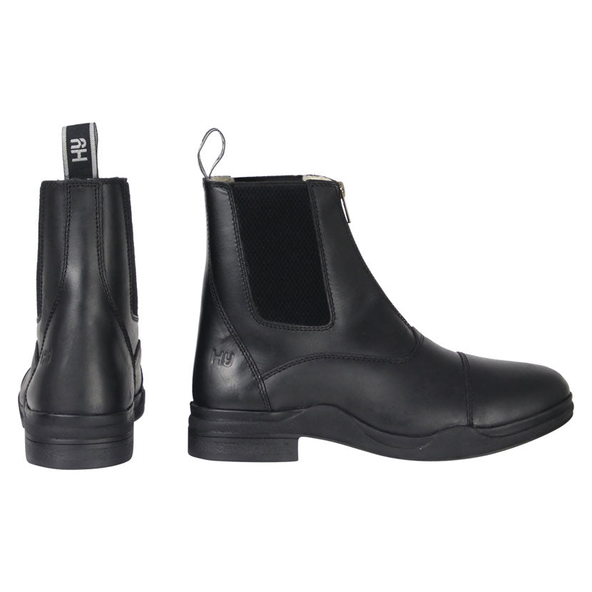 HyLAND Fleece Lined Zipped Wax Leather Jodhpur Boot - Top Of The Clops