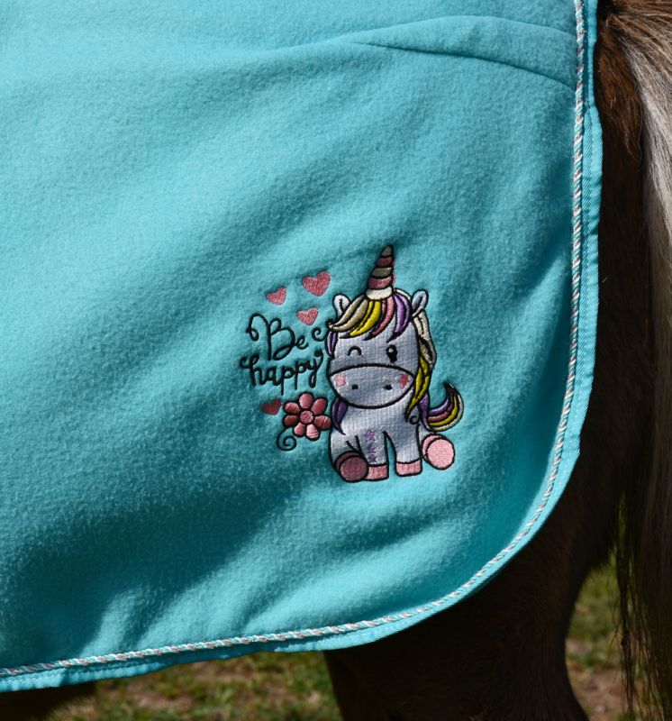 Rhinegold Unicorn Mini Embroidered Fleece Rug - Top Of The Clops