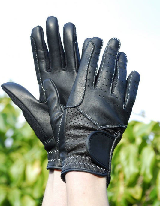 Rhinegold Leather Riding Gloves - Top Of The Clops