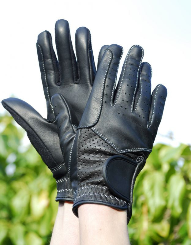Rhinegold Leather Riding Gloves - Top Of The Clops