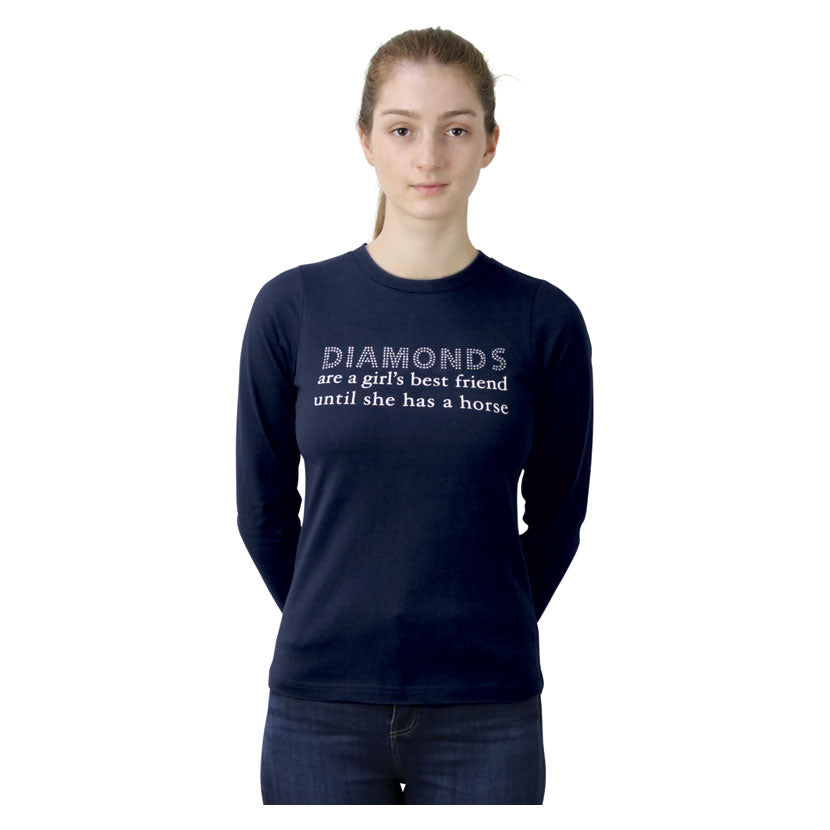 Hy Equestrian Diamonds Long Sleeve T- Shirt - Top Of The Clops
