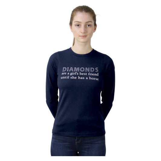 Hy Equestrian Diamonds Long Sleeve T- Shirt - Top Of The Clops