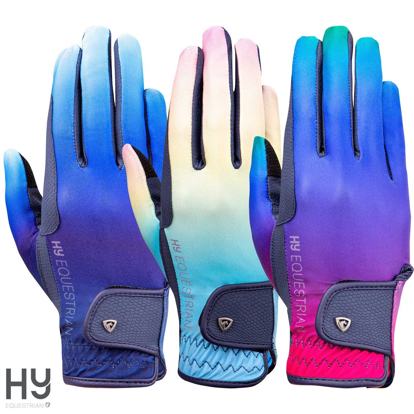 Hy Equestrian Ombre Riding Gloves - Top Of The Clops
